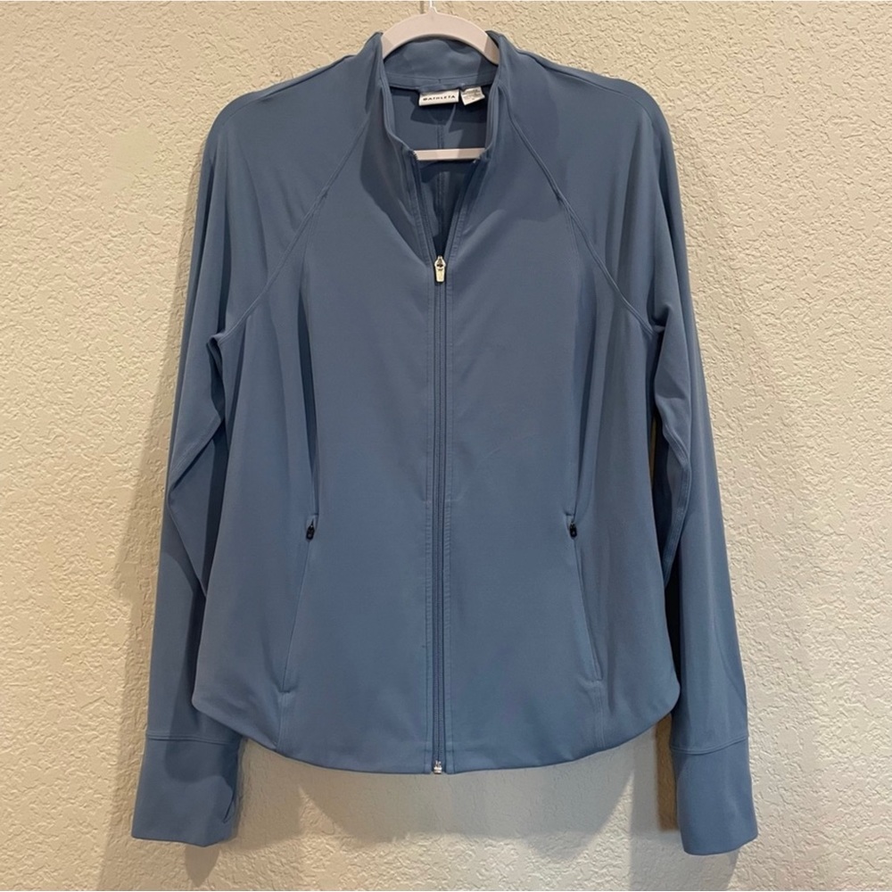 Athleta EUC Woman’s Salutation Cottage Blue Jacket Size Large - Picture 5 of 15